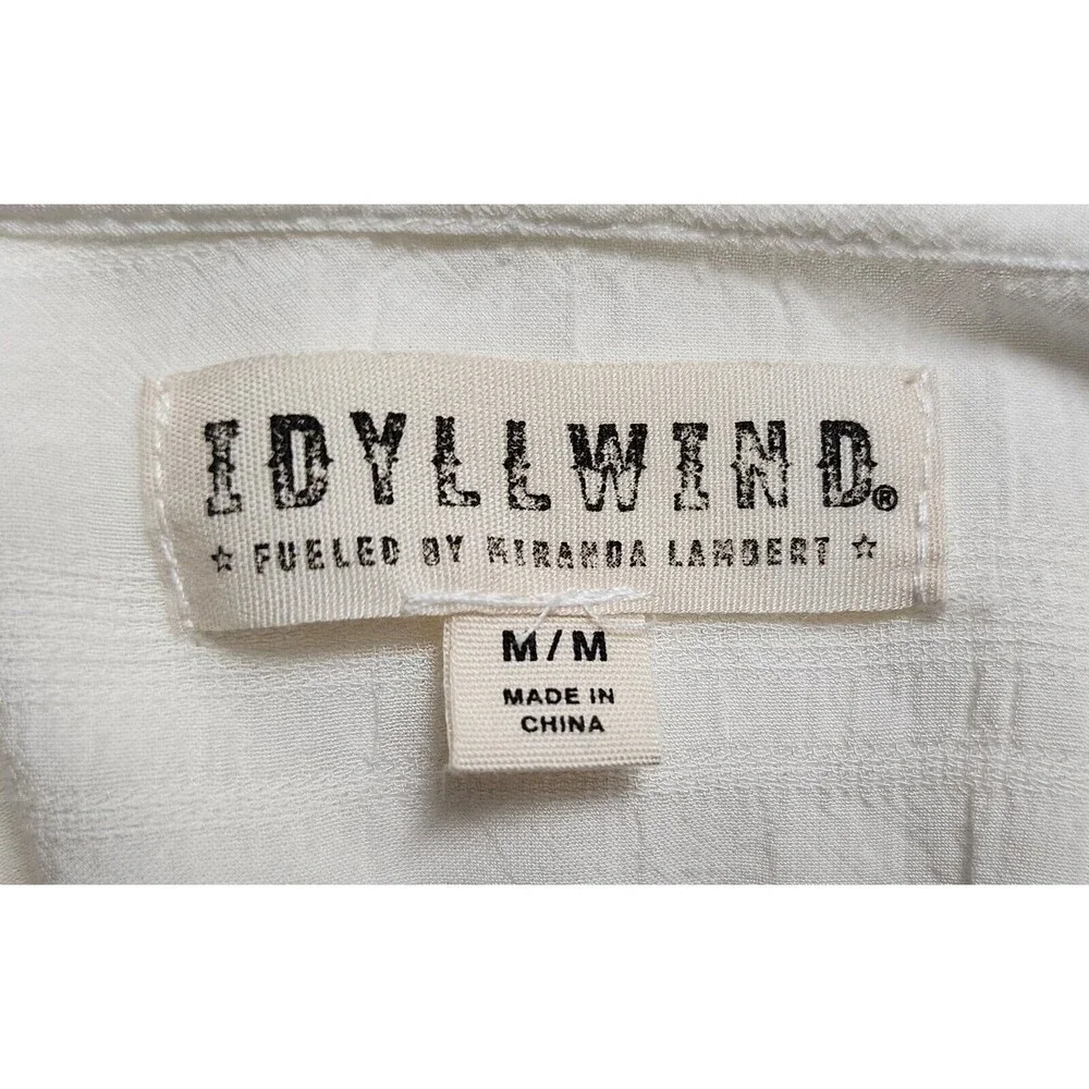 Idyllwind Miranda Lambert Cherry Street Top Womens Size M White V-Neck Lace - Picture 4 of 8